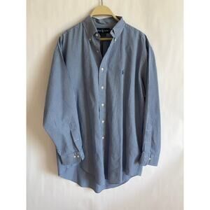 RALPH LAUREN YARMOUTH 100% COTTON LONG SLEEVE DRESS SHIRT  PLAID SZ 16 32/33